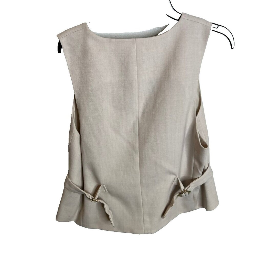 J.Crew $198 Slim-Fit Vest Italian City Wool Blend Pale Bone Size 8 BT536 - Picture 3 of 5